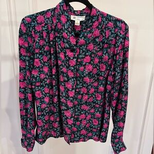 Braemar by Jeremy Scott Vintage Floral Blouse Made in Canada